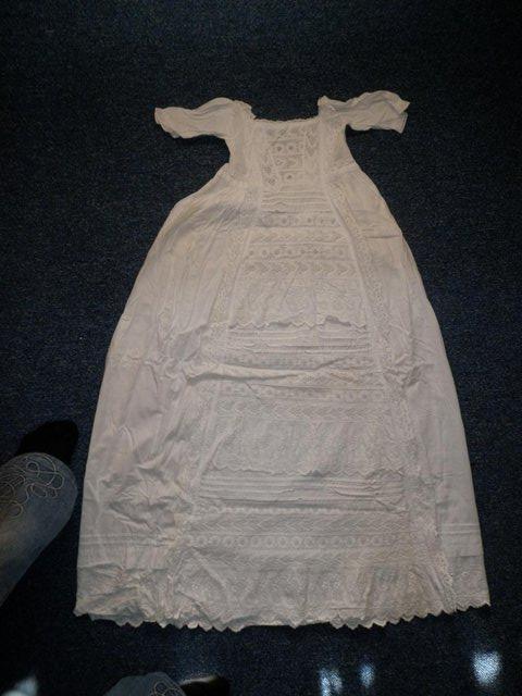 Preview of the first image of TRADITIONAL ANTIQUE WHITE CHRISTENING GOWN.