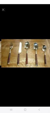 Image 2 of Bronze and Rosewood 6 place setting cutlery