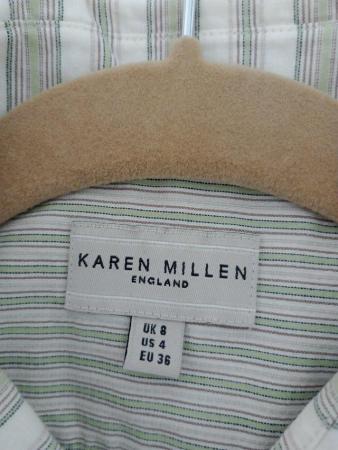 Image 1 of Ladies Karen Millen Green and White Blouse