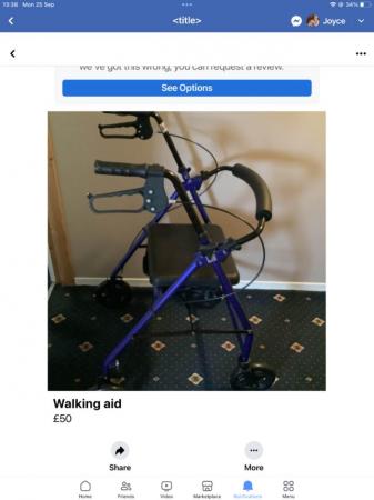 Image 1 of Walking aid with seat brand new unused