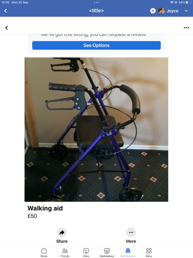 Preview of the first image of Walking aid with seat brand new unused.