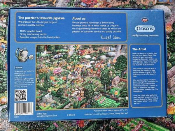 Image 2 of 1000 piece jigsaw called I ??  GARDENING by GIBSONS PUZZLES.
