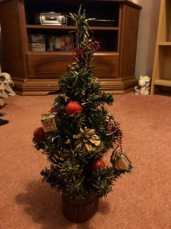 Image 3 of Artificial Christmas Wreath and Small Christmas Tree