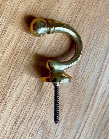 Image 1 of Heavy Duty Decorative Solid Brass Hooks With Ball End (12)