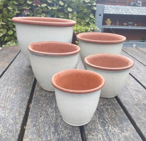 Image 1 of Terracotta Planters Pots Set of 5