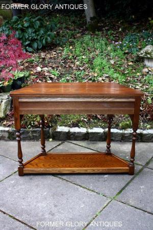 Image 9 of AN OLD CHARM LIGHT OAK CANTED CONSOLE TABLE LAMP PHONE STAND