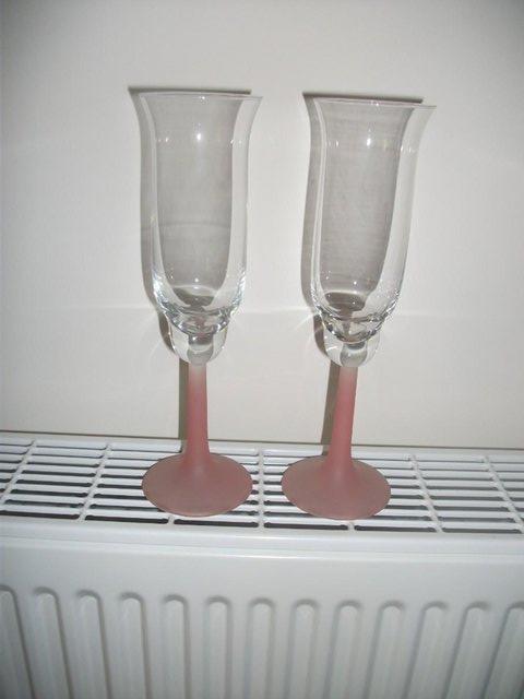 Preview of the first image of CHAMPAGNE FLUTES (WITH PINK STEM).