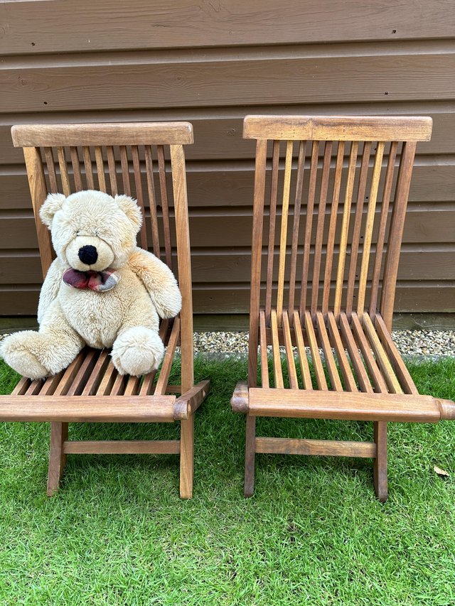 Preview of the first image of Pair Child's wooden chairs.
