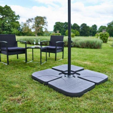 Image 2 of Brand New 4 x Black Garden Patio Cantilever Base Weights