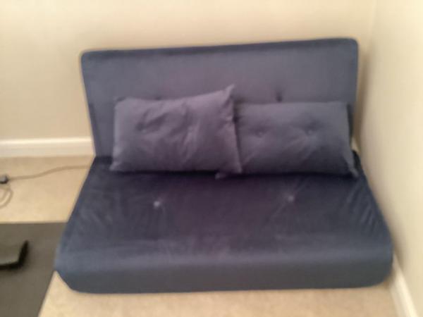 Image 1 of Next / Made 2 seater sofa bed in blue hardly used