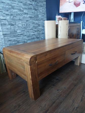 Image 1 of Solid wood coffee table with drawers