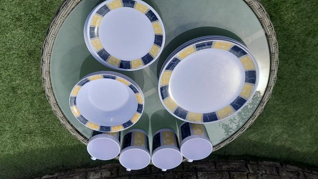 Preview of the first image of Melamine Dining set for 4 x settings with Cutlery.