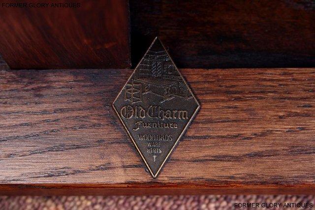Image 35 of AN OLD CHARM TUDOR BROWN CARVED OAK BEDSIDE PHONE LAMP TABLE