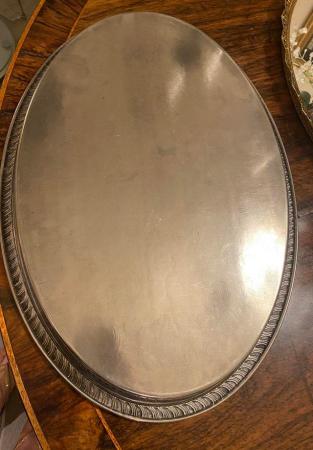 Image 1 of Vintage Silver Plated Gallery Large Serving Tray