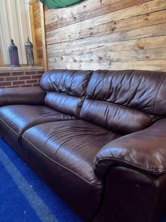 Image 3 of 2 Violino leather sofas, single and double