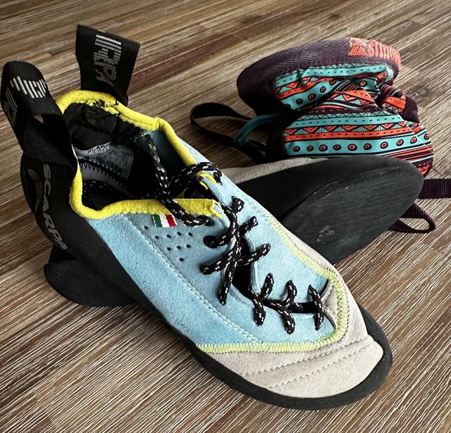 Preview of the first image of Ladies Scarpa Rock Climbing Shoes.