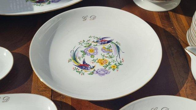Image 15 of Limoges Fine Porcelain Birds of Paradise Dinner Service