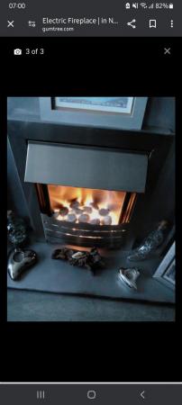 Image 1 of Electric Fireplace with grey surround