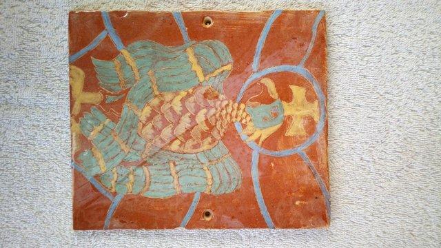 Image 3 of MIDDLE EASTERN TERRACOTA CLAY TYLE WITH BIRDART