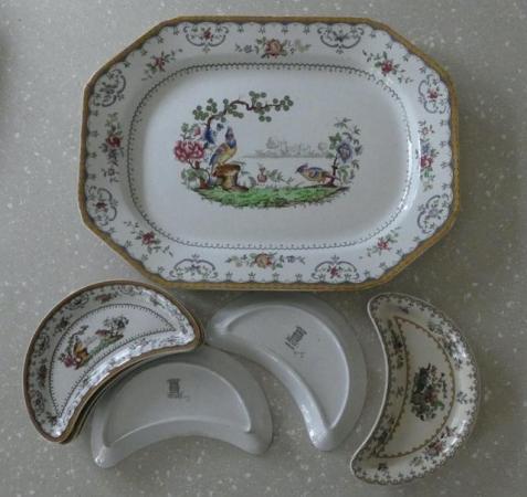 Image 2 of Rare Copland Spode."Chelsea" Serving and half moon plates