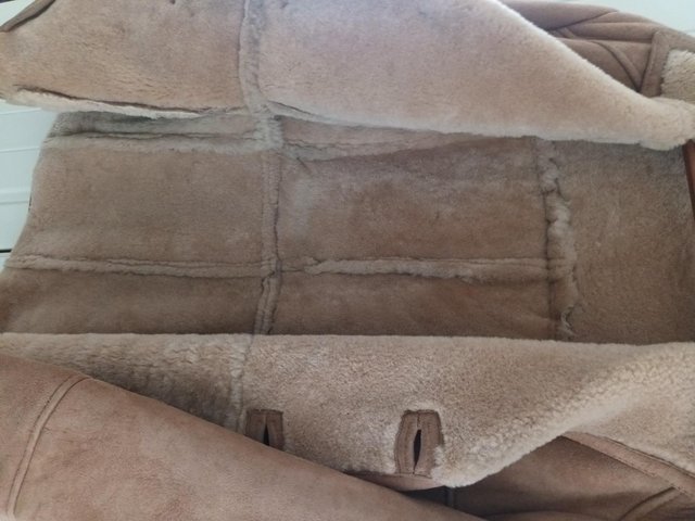 Preview of the first image of MENS GENUINE SHEEP SKIN COAT TAN.