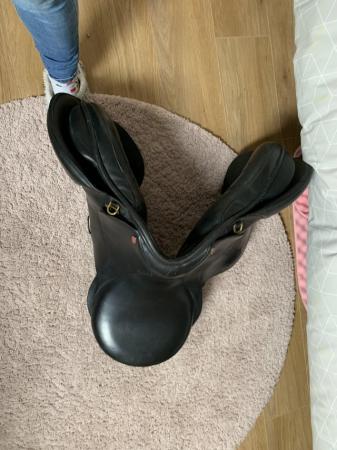 Image 1 of Black Jeffries saddle. 17” Medium width