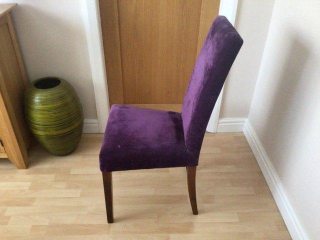 Preview of the first image of Four dining room chairs,purple Drayton..