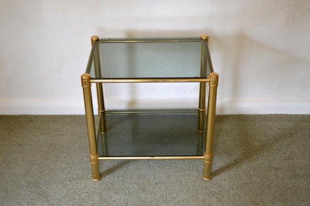 Image 1 of Glass topped side table