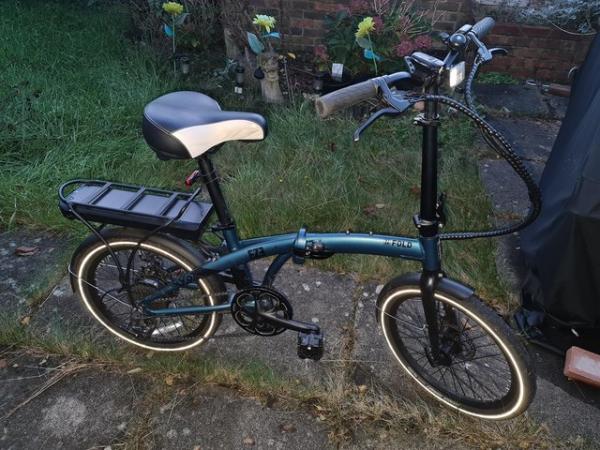 Image 1 of EZE-GO ELECTRIC Folding Bike in Teal Colour