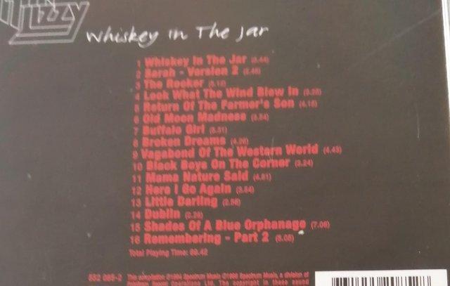 Image 4 of Thin Lizzy Album Titled "Whiskey in the Jar". 16 Tracks