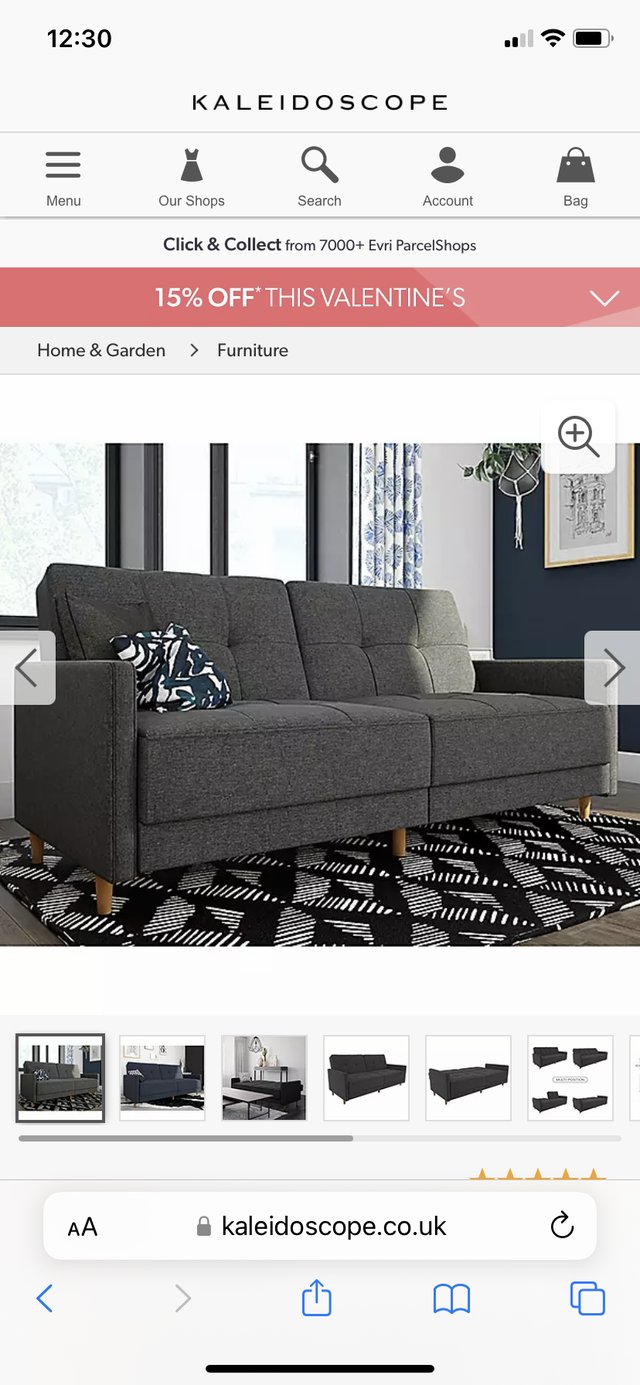 Preview of the first image of Grey brand new sofa bed immaculate.