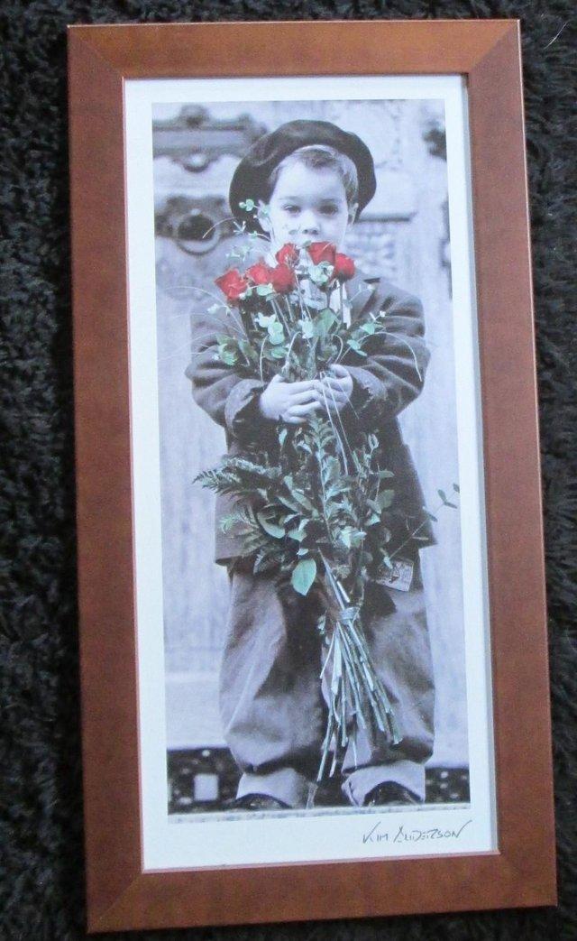 Preview of the first image of Kim Anderson Print - Boy with Roses.