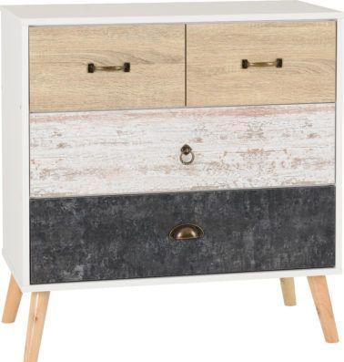 Preview of the first image of Nordic 2&2 drawer chest in white/distressed.