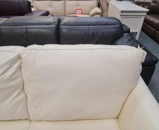 Image 4 of Ex-display Angelo light cream leather 3 seater sofa