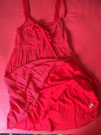 Image 2 of Lot II Australian designer red/white rayon dress, size 12