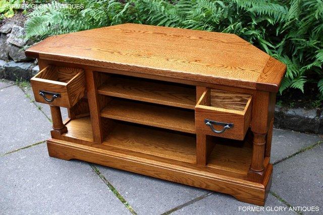 Image 43 of AN OLD CHARM FLAXEN OAK CORNER TV CABINET STAND MEDIA UNIT