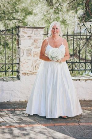 Image 1 of Hilary Morgan cream/off white strappy satin wedding dress