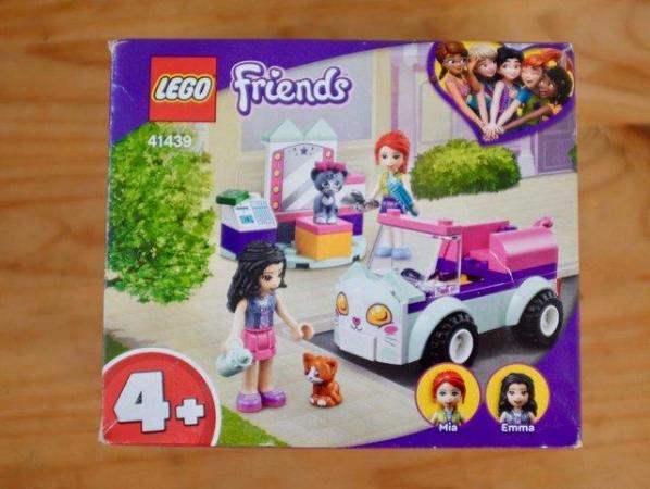 Image 1 of Lego Friends car and street stall with Mia and Emma