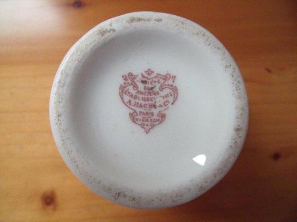 Image 2 of A Hache & Cie (Paris) white ceramic egg-cup shape pot.