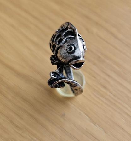 Image 2 of Pewter Quirky Retro Fish Ring