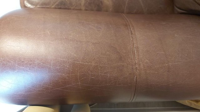 Image 3 of Genuine Leather Sofa, Dark Brown, Large