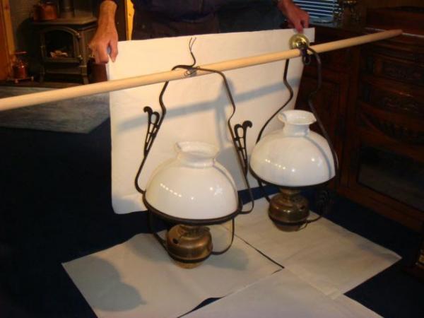 Image 1 of Antique Brass Paraffin Lamp (1900's)