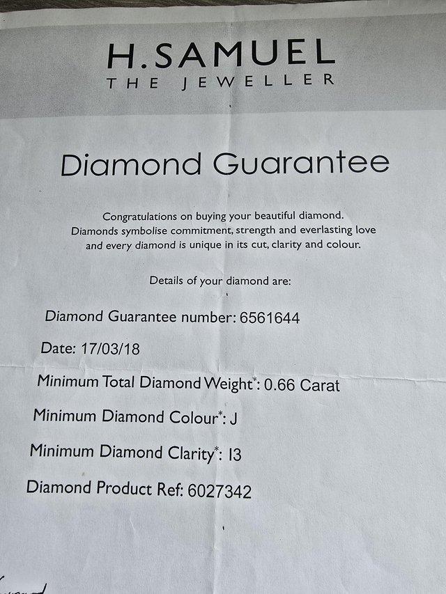 BEAUTIFUL H SAMUEL WHITE GOLD .66CT DIAMOND RING COMPLETE W — photo 3 of 3