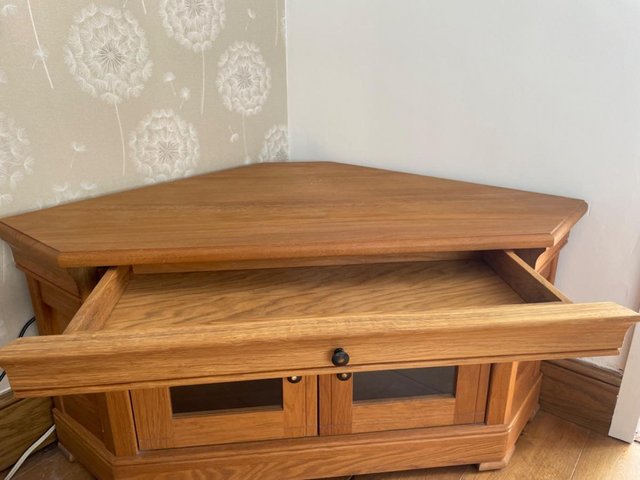 Preview of the first image of Clemence Richard Moreno oak corner tv unit used.