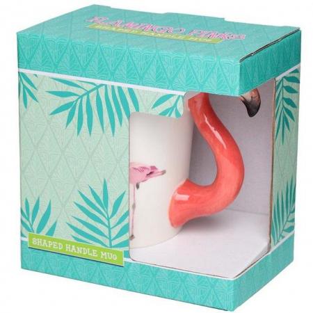 Image 3 of Fun Flamingo Shaped Handle Ceramic Mug. Free uk postage