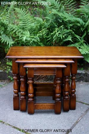 Image 29 of AN OLD CHARM LIGHT OAK NEST OF TABLES COFFEE TEA TABLE SET
