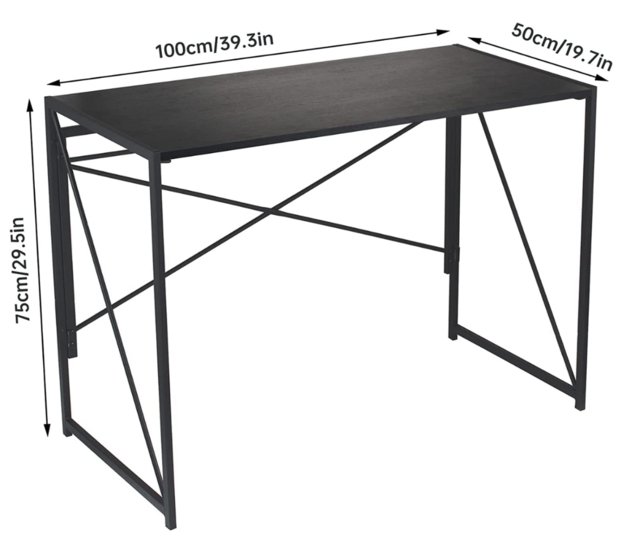 Preview of the first image of Folding Computer Table, Folding Desk Home Office for Small S.