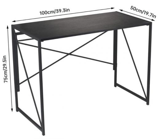 Image 1 of Folding Computer Table, Folding Desk Home Office for Small S