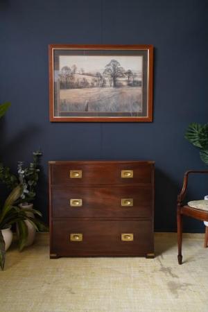 Image 14 of Mid Century Bevan Funnell Military Campaign Mahogany Drawers