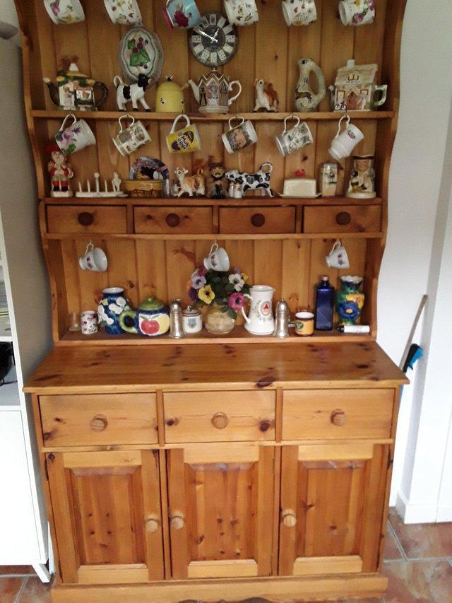 Preview of the first image of Solid pine Welsh dresser can be taken apart to move.